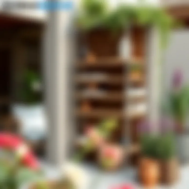 Modern Outdoor Garden Shelf Design Stylish garden shelf design in a modern outdoor setting