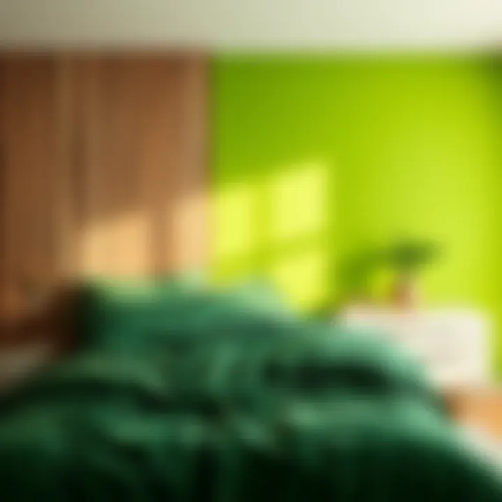 Color palette showcasing the psychological effects of green in interiors