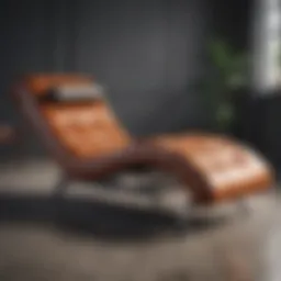 A stylish leather chaise lounge chair with elegant arms, showcasing its sophisticated design.