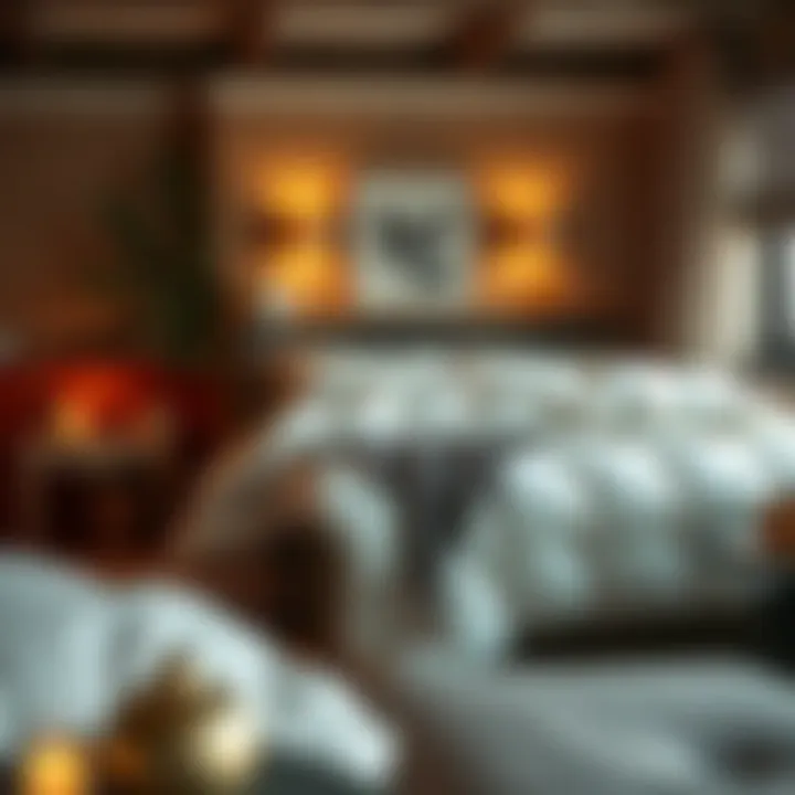 A cozy bedroom featuring a beautifully styled down duvet