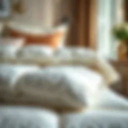 Luxurious down duvet showcasing its plush texture