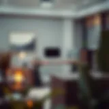 Contemporary Workspace Aesthetics Elegant contemporary workspace featuring a 25-inch deep desk.