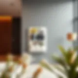 Elegant wall pouch organizer in a minimalist setting