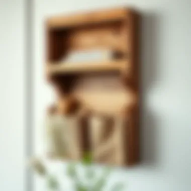 Rustic Wooden Wall Pouch Wooden wall pouch organizer with a rustic design