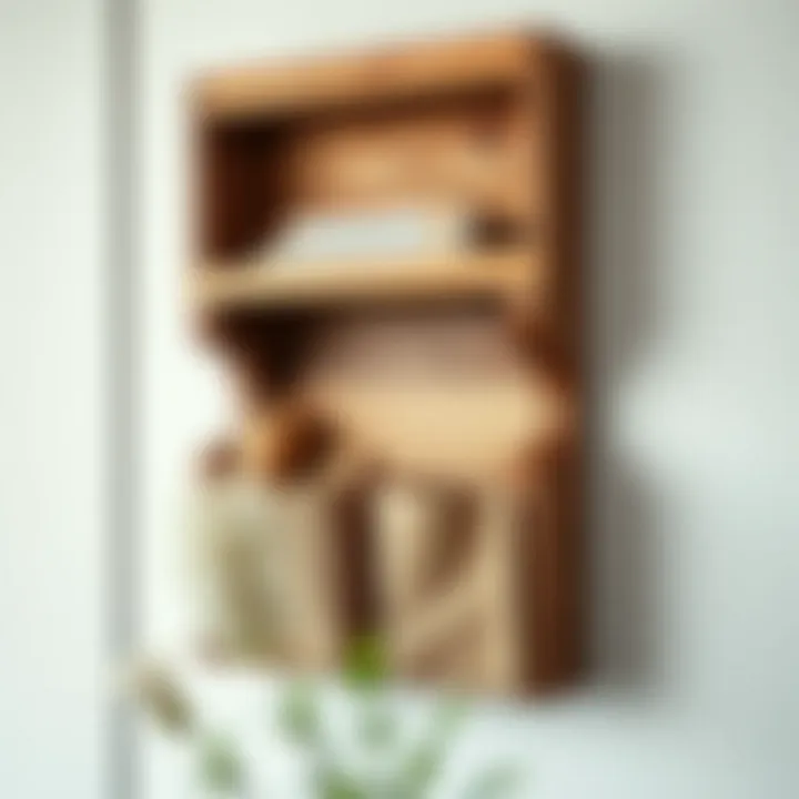 Rustic Wooden Wall Pouch Wooden wall pouch organizer with a rustic design