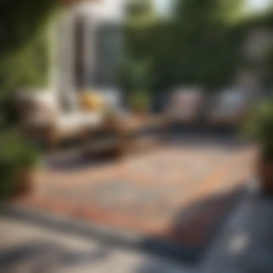 Elegant outdoor carpet enhancing a patio