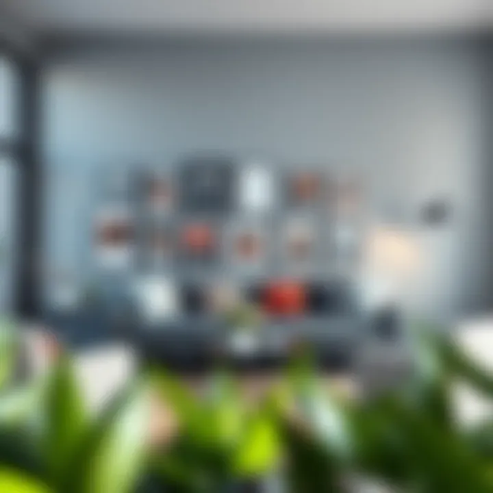 Stylishly arranged 5x7 frames in a modern living room