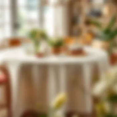 Tips for maintaining the quality of an 80 inch round table cloth displayed with care products