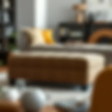 Stylish high storage ottoman showcasing various materials