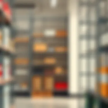 Innovative wire shelving in a commercial space