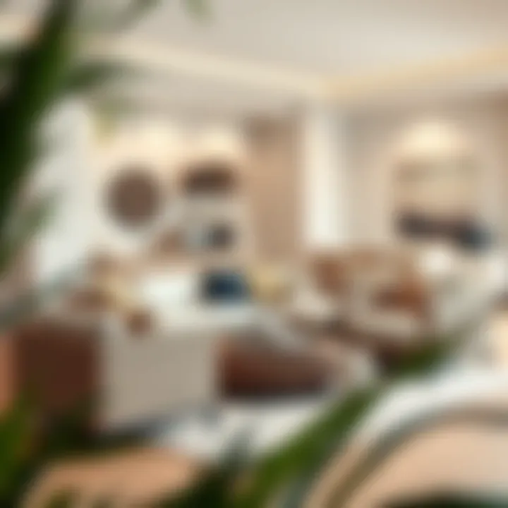 Elegant wicker cube furniture in a modern living space