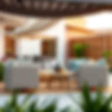 Functional wicker cube furniture used in outdoor settings