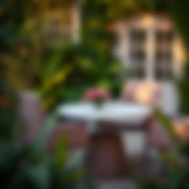 Stylish Outdoor Card Table Setting Stylish outdoor card table set surrounded by nature