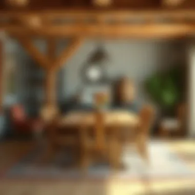 Rustic dining room with a mix of traditional chairs