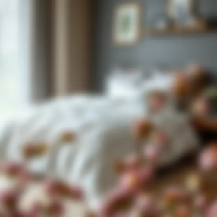 Elegant twin comforter duvet in a modern bedroom setting