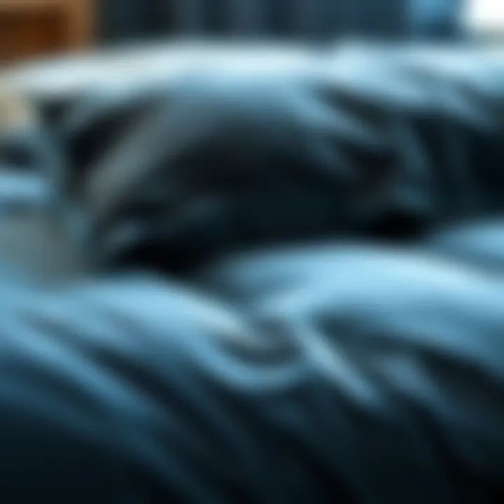 Close-up of luxurious fabric textures used in twin comforter duvets