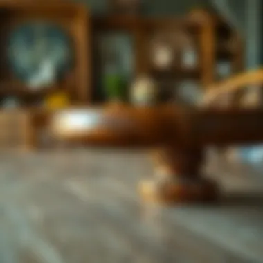 Craftsmanship in Dining Furniture Close-up of craftsmanship in a used dining table