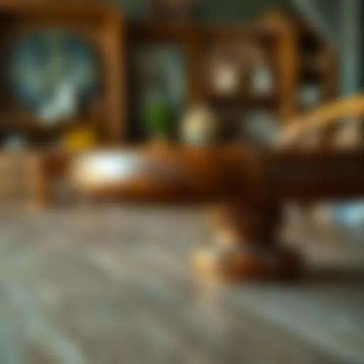 Craftsmanship in Dining Furniture Close-up of craftsmanship in a used dining table