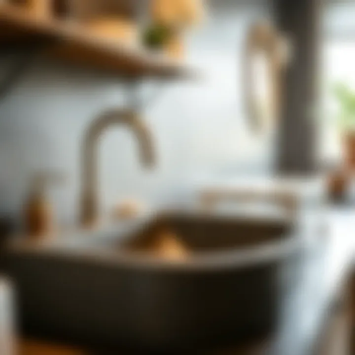 Durability of Soapstone in Action Close-up of well-maintained used soapstone sink highlighting its durability