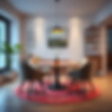 Cozy Dining Area with Round Table Cozy dining area featuring a round table and five comfortable chairs