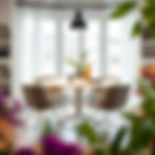 Elegant round kitchen table with five stylish chairs