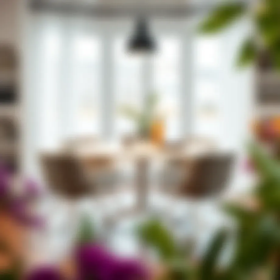 Elegant round kitchen table with five stylish chairs