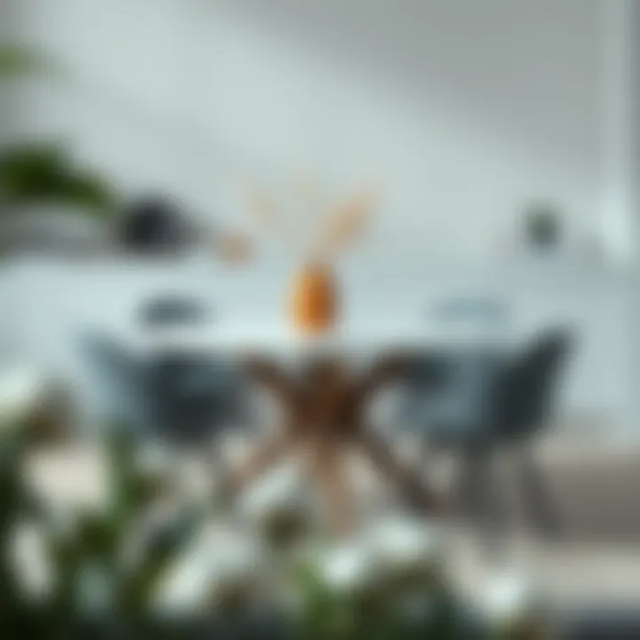 Modern Minimalist Round Table Modern minimalist round table with five chic chairs