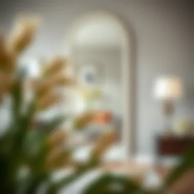 Versatile tall mirror used in a functional entryway setup