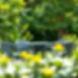 Elegant vinyl outdoor table set in a lush garden