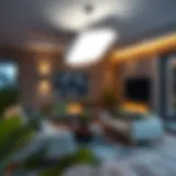 Contemporary wall-mounted directional light accentuating a modern living room