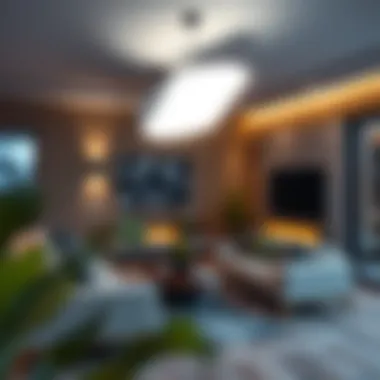 Modern Living Room with Directional Lighting Contemporary wall-mounted directional light accentuating a modern living room