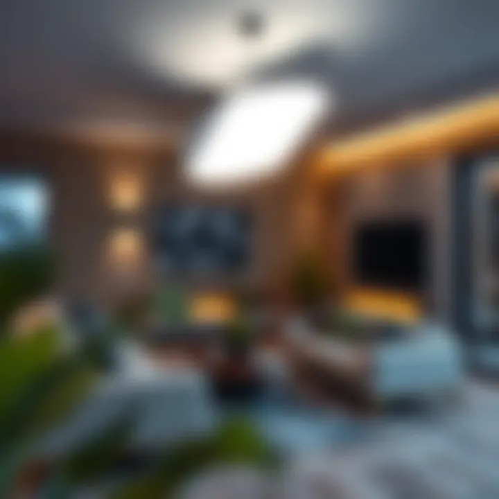 Modern Living Room with Directional Lighting Contemporary wall-mounted directional light accentuating a modern living room