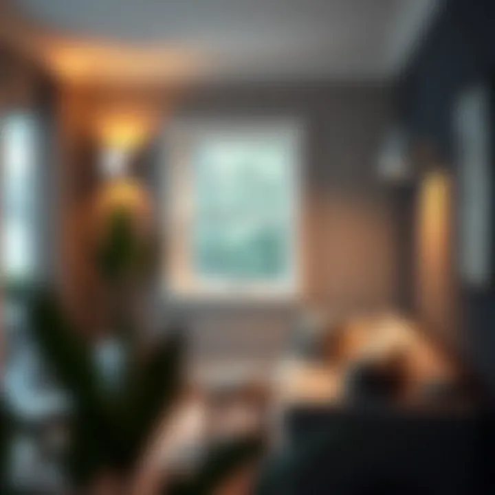 Cozy Reading Nook with Wall Lights Stylish wall-mounted directional lights illuminating a cozy reading nook