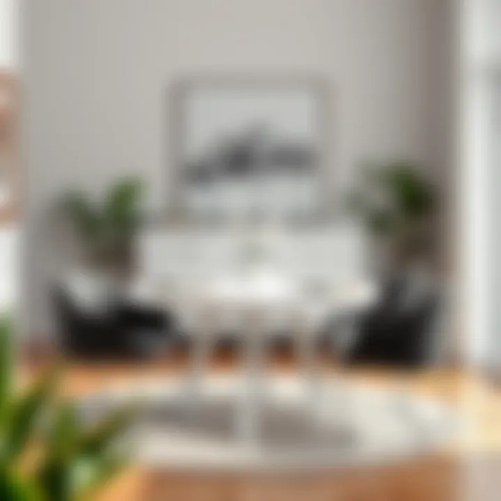 Artfully Arranged Dining Table Set for Four A beautifully set white round dining table ready for a meal