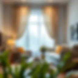 Elegant cotton window treatments in a modern living room