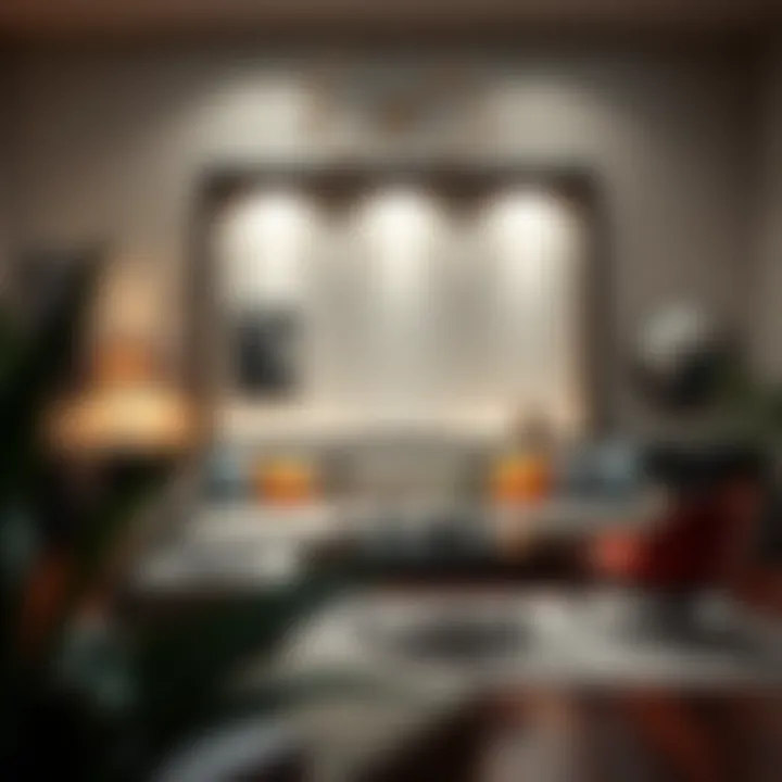 An interior setting featuring an XL shadow box frame as a focal point