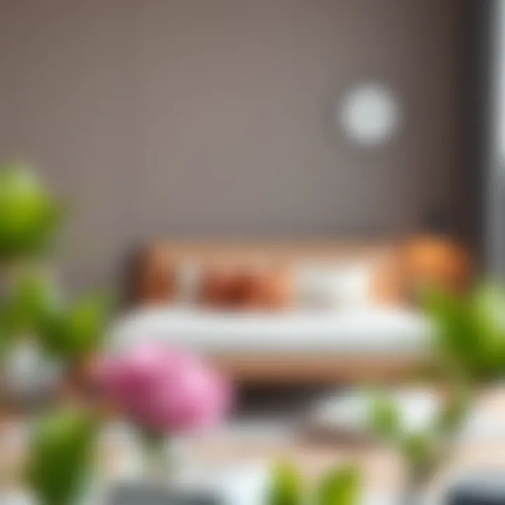 Stylish full size bed frame in a modern bedroom setting