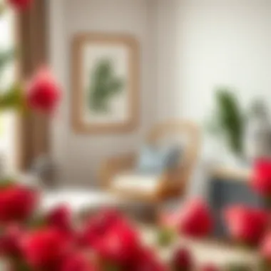 Stylish arrangement showcasing a gold accent chair with arms in a cozy nook