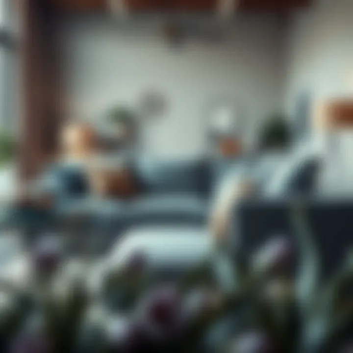 Grey sectional couch in an inviting living space