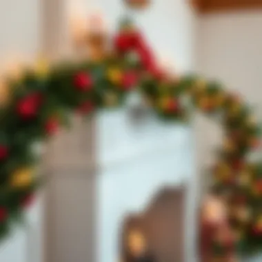 Festive garland draping elegantly from a mantel