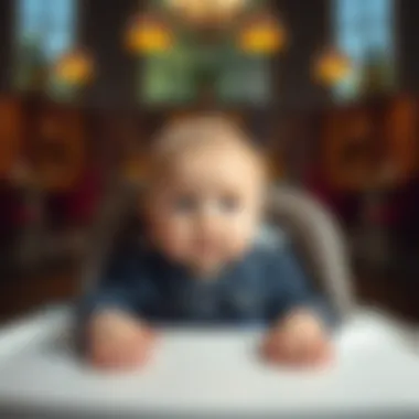 Infant safely secured in a high chair