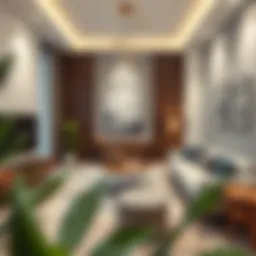 Modern living room with neutral colors and stylish furniture