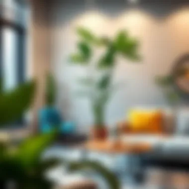 Transform Your Office Space with Elegant Silk Plants Stylish office setup enhanced by vibrant silk plants