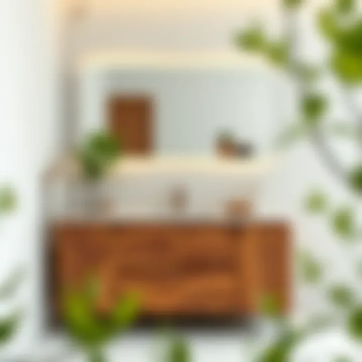 Luxurious bathroom cabinet crafted from sustainable materials with unique textures