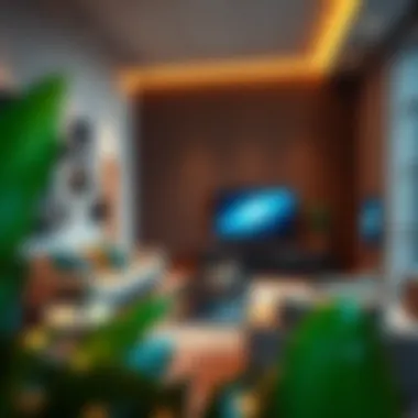 Smart technology integrated into a stylish lounge area