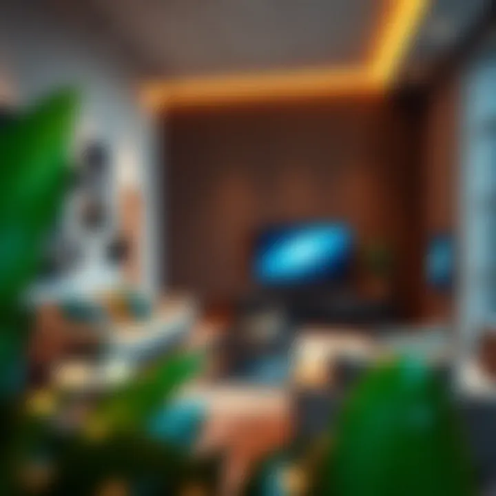 Smart technology integrated into a stylish lounge area