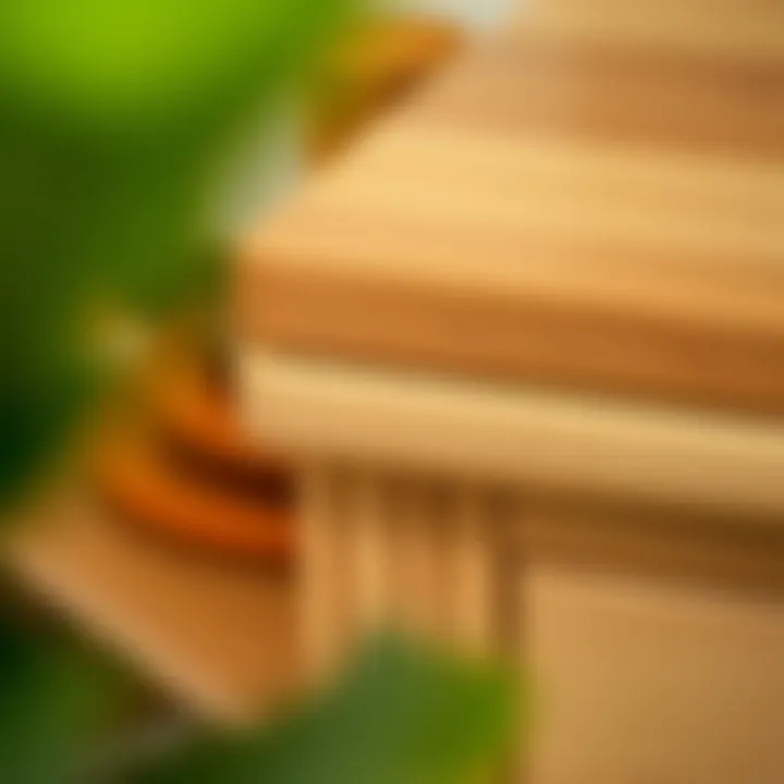 Close-up of corner TV stand materials and finish