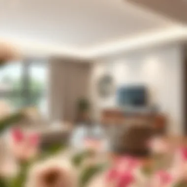 Stylish living room featuring corner TV stand