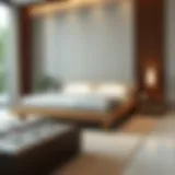 Elegant queen size Japanese platform bed showcasing minimalist design