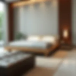 Elegant queen size Japanese platform bed showcasing minimalist design